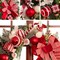 Large Lighted Outdoor Christmas Wreath (	Red/White) 4"D x 30"W x 30"H